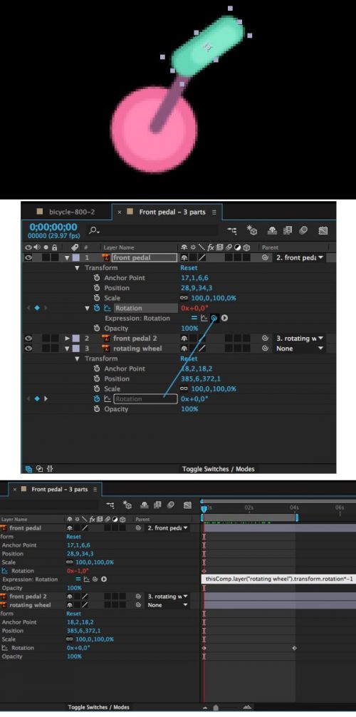آموزش متحرک سازی دوجرخه در افترافکت